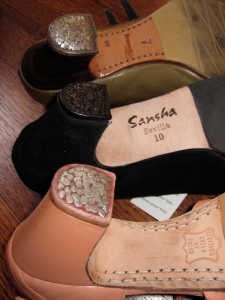 Three flamenco shoes
